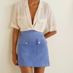 Mango Blue Suede Skirt
